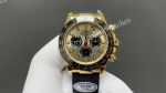 Clean Factory Rolex Daytona 40mm 4130 Movement Gold Face Rubber Band Watch